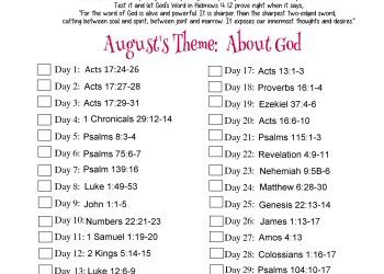 August 2017 Scripture Writing Plan