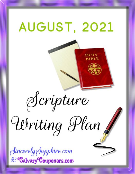 August 2021 Scripture writing plan