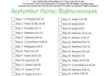 Scripture Writing Plan for September