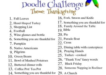 Click here to download the PDF version of the November, 2020 doodle challenge